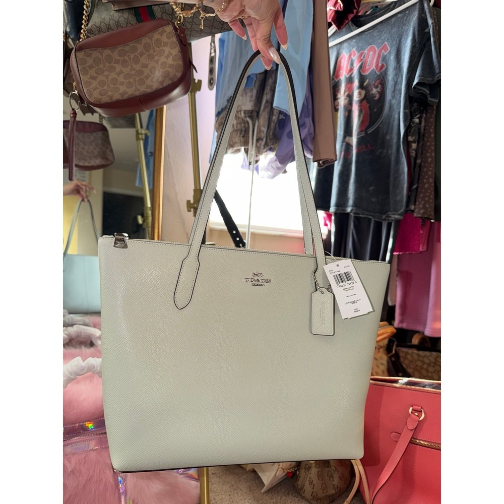 Coach X-Grain Zip Tote Light Sage Green New With Tags $298 Retail